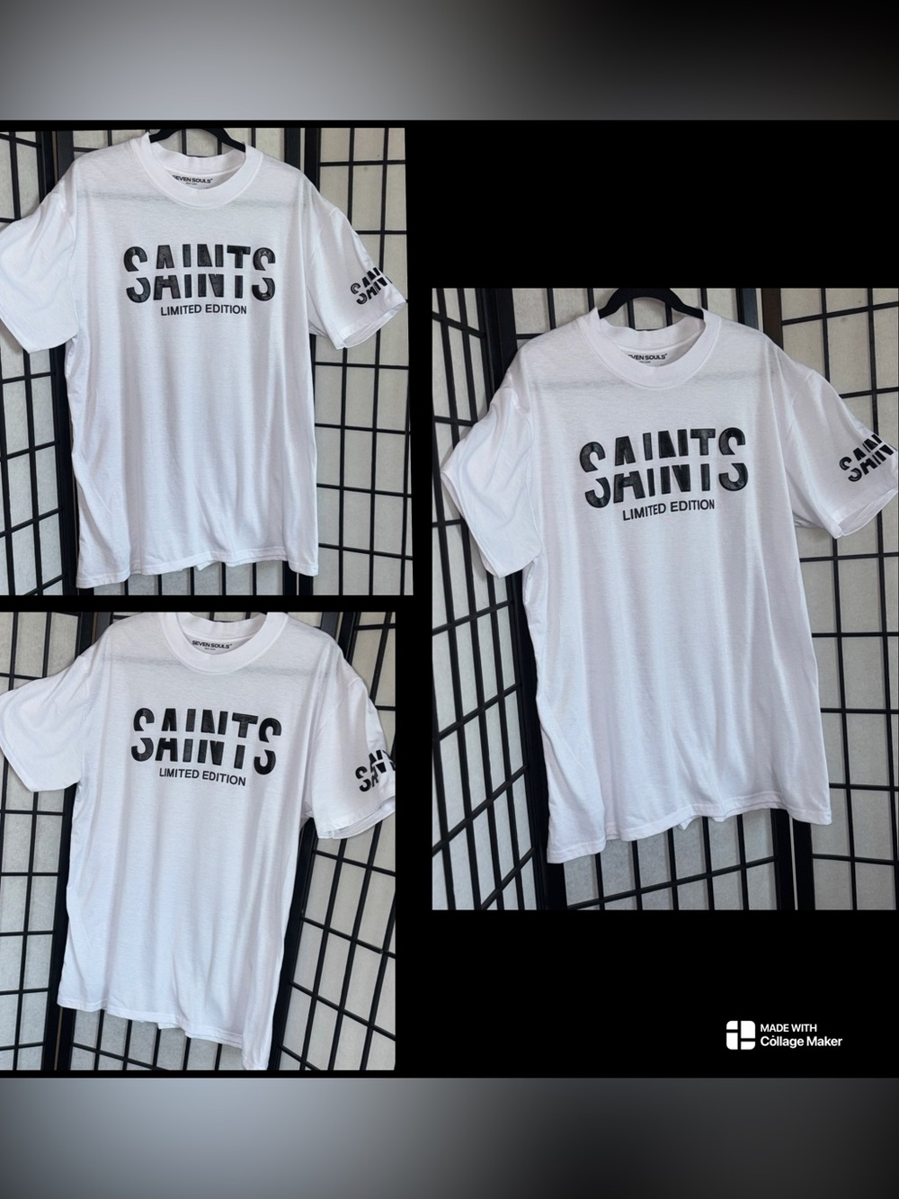 SEVEN SOULS White 'SAINTS' Limited Edition Men's Short Sleeve Tee